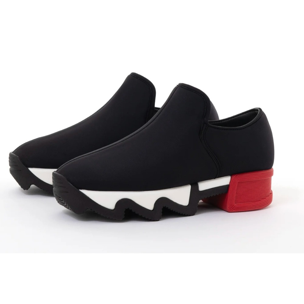 iRi NYC WES Black Red Vegan Low Top Women Slip On Platform Loafer Sneaker